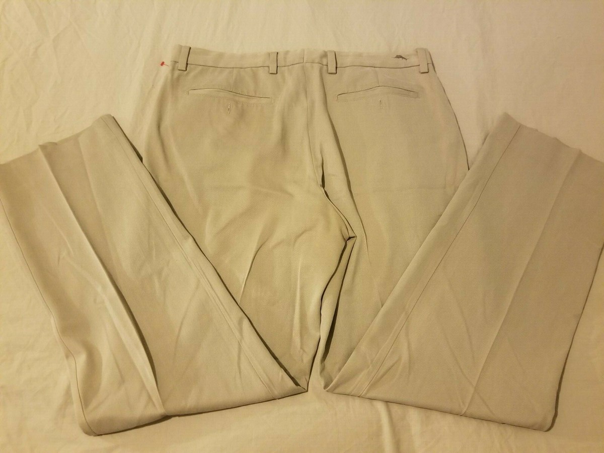 Mens Tommy Bahama Silk Pants 33x32 Slack Trouser Khaki 35x32
