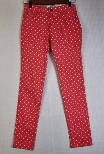 Garnet Hill Kids Polka Dot Pink Pants Girls Youth Sz 10 Skinny Straight Jeggings - Picture 2 of 6