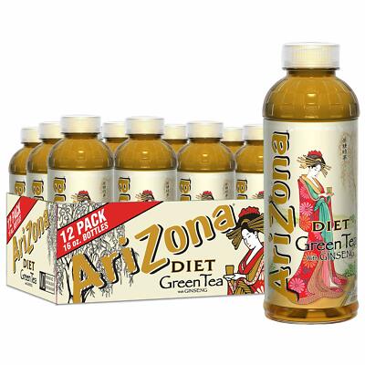 Arizona Premium Brewed Diet Green Tea, 16 Fl Oz (Pack of 12) Free
