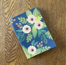 RIFLE PAPER CO Lined Notebook Journal 5x7” Botanical Navy Blue Floral 104 pages