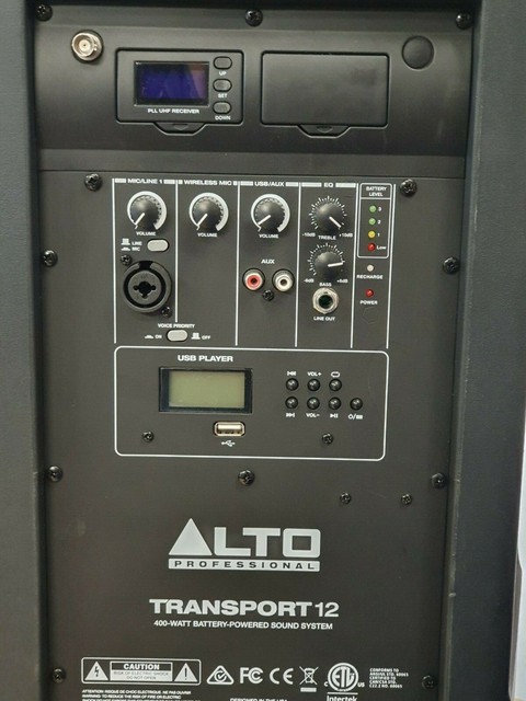 alto transport 12 portable pa system with wireless mic & usb