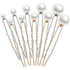 32 Pieces Wedding Pearl Hair Pins Bridal Pearl Rhinestone Hair Pins Gold,Silver