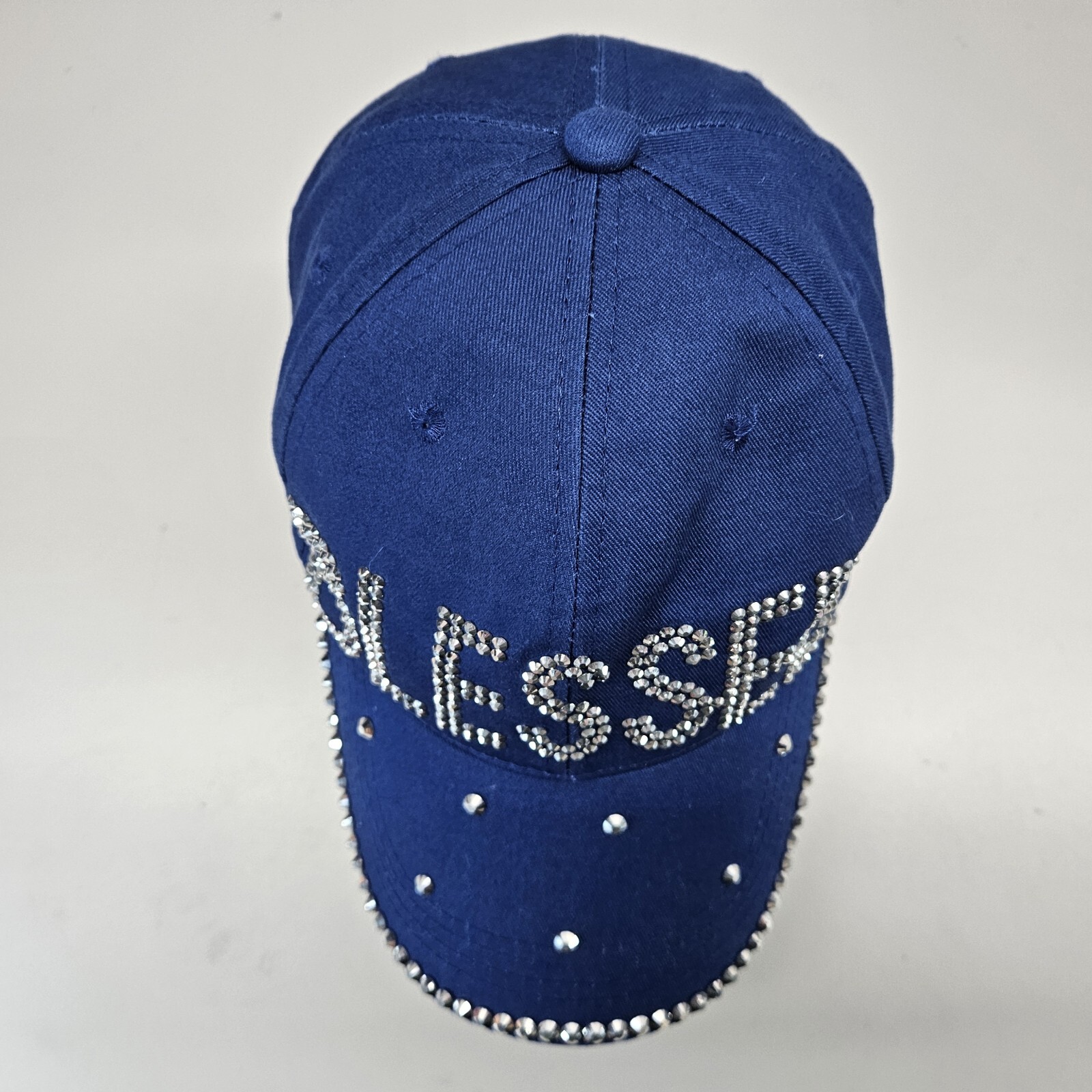 BLESSED Hat Adjustable Strapback Blue Studded Shi… - image 3