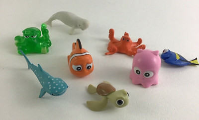 Disney Finding Nemo PVC Figures Topper 8 Lot Dory Squirt Pearl Hank 2015 Bandai