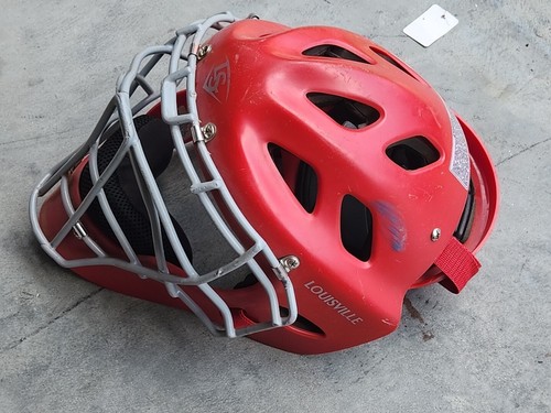 Louisville Slugger PC5714-STA Catcher's Helmet - 7 1/8 - 7 1/2 RED - Picture 7 of 11