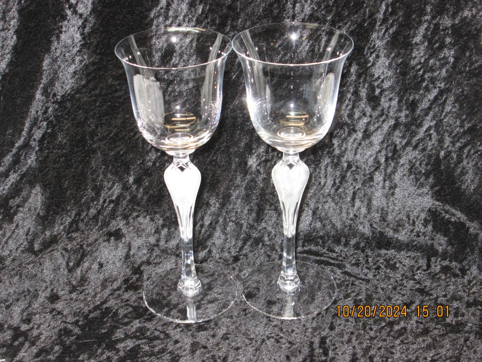 Igor Carl for Faberge Crystal Wine Glasses Russian Ballerina ANNA PAVLOVA Signed