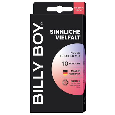Frei Haus: 10 Billy Boy Kondome Sinnliche Vielfalt - 56mm - Bunter Kondommix