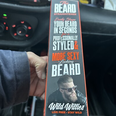 Wild Willies The Beard Straightener 2 in 1 Ionic Styling Brush 3 Temperature NEW