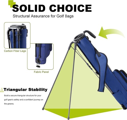 Golf Lightweight Stand Carry Bag Easy to Carry and Durable Pitch N Putt Golf Bag - Picture 10 of 19