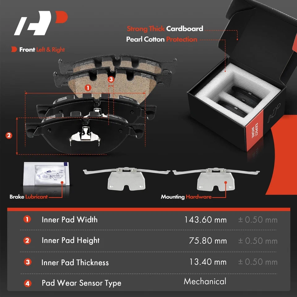 A-Premium Front Drilled Brake Rotor & Ceramic Brake Pads for BMW 528i 535i GT - Image 3 of 4