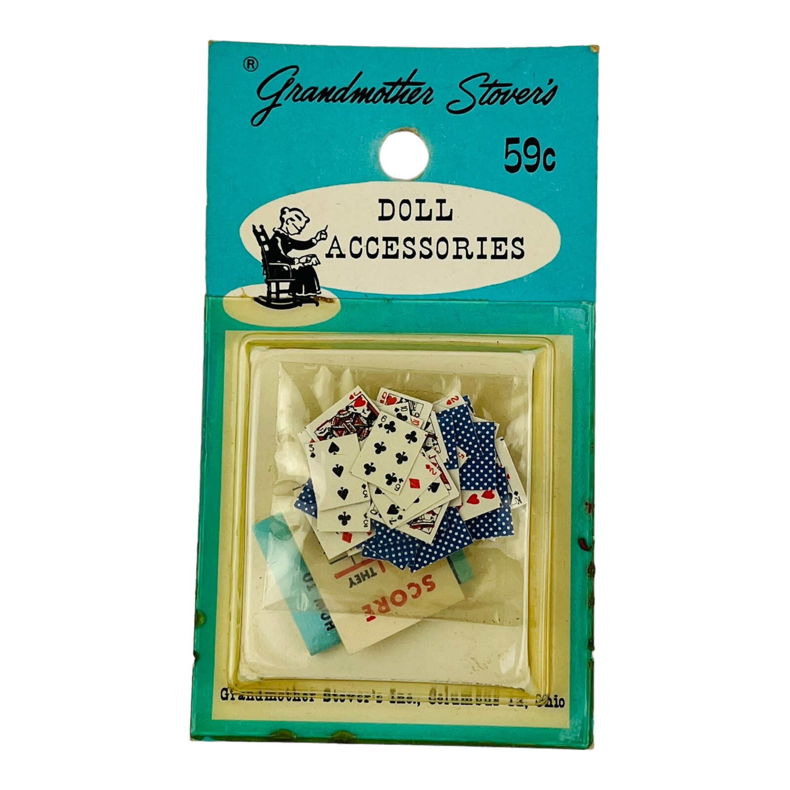 Vintage Grandmother Stover's Dollhouse Miniature Playing Cards Score