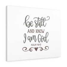 Psalm 46:10 I Am God Bible Verse Canvas Christian Wall Art Read