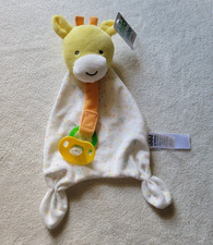 Child of Mine Giraffe Pacifier Holder Rattles Baby Lovey Security Blanket NWT