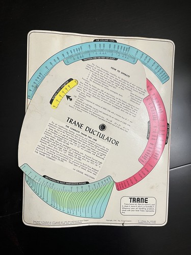 Vintage Engineering Slide Rule Calculator Comparator Trane Ductulator Square D - Picture 3 of 10