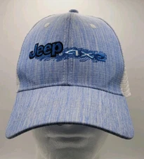 JEEP 4XE Embroidered Mesh Back Adjustable Trucker Style Hat Ball Cap Blue White