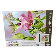 Dimensions Paint Works PBN Paint by Numbers Kit NEW Hibiscus Hummingbird 91419