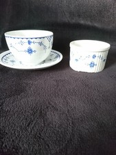 FURNIVALS BLUE DENMARK VINTAGE SAUCE/DIP BOWL&STAND&RAMEKIN PLZ READ DESCRITION