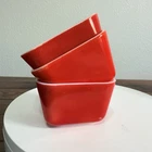 Vintage Pyrex Red Refrigerator Dish 501-B RED No Lids Set Of 3