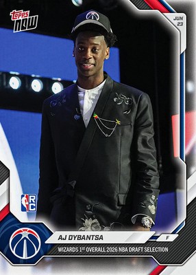 2026 NBA DRAFT Topps NOW ADYB AJ DYBANTSA WASHINGTON WIZARDS PICK 1 PRESALE