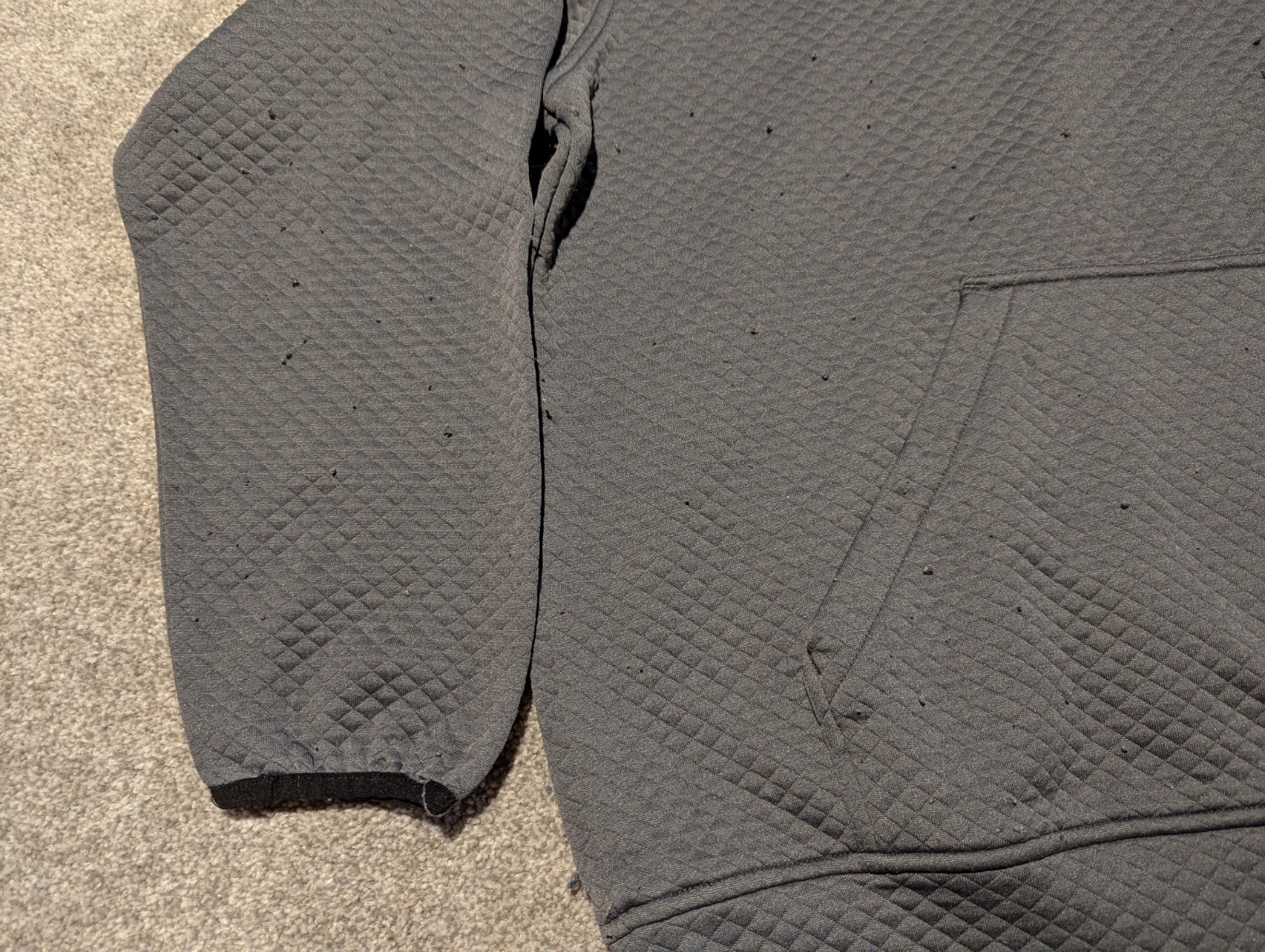 Clam Ice Armor Hoodie Mens XXL Gray Quilted Outdoor Fishing Sweater Sweatshirt