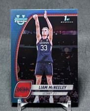 Liam Mcneeley 1st Sky Blue Refractor Rookie 2024-25 Bowman Chrome U #52 Hornets