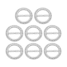 8Pcs Plastic Tee Shirt Clips, 30mm Round Bling Resin Scarf Ring Buckle White 
