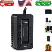 Compact 425VA UPS Battery Backup  Surge Protector   8 Outlets, Certified
