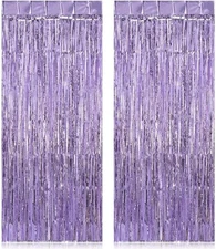 2 Pack Fringe Curtains Backdrops, Foil Fringe Curtains, Door Streamers for 