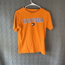 Tommy Hilfiger T-Shirt Boys Size Large 16/18 Orange Short Sleeve Crew Neck