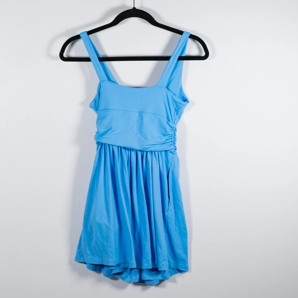 Camiseta sin mangas Susana Monaco tejida elástica mini mameluco azul agua dulce XS Foto 4 de 4