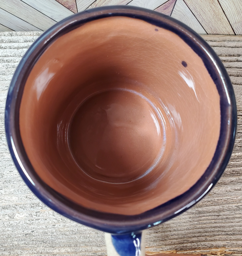 Vintage Mexikanische Keramik Steinzeug Kaffeebecher Tasse Handbemalt Blumen Volkskunst - Bild 6 von 10