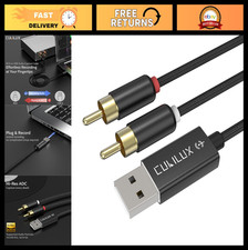 RCA to USB Audio Capture Cable, 5ft Stereo Recording Cord for Laptop/PC