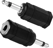 3.5Mm Mono to Stereo Adapters, 2 Pack 1/8" Mono Male Plug to 1/8" TRS Stereo Fem