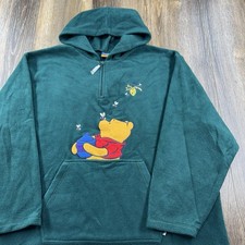 Vintage Winnie The Pooh Hoodie Womens 22W Green Sweatshirt Disney Bee A Friend