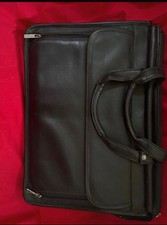 Black Zip Briefcase/Document Case Organizer w/ Inner Pockets, Double Handles