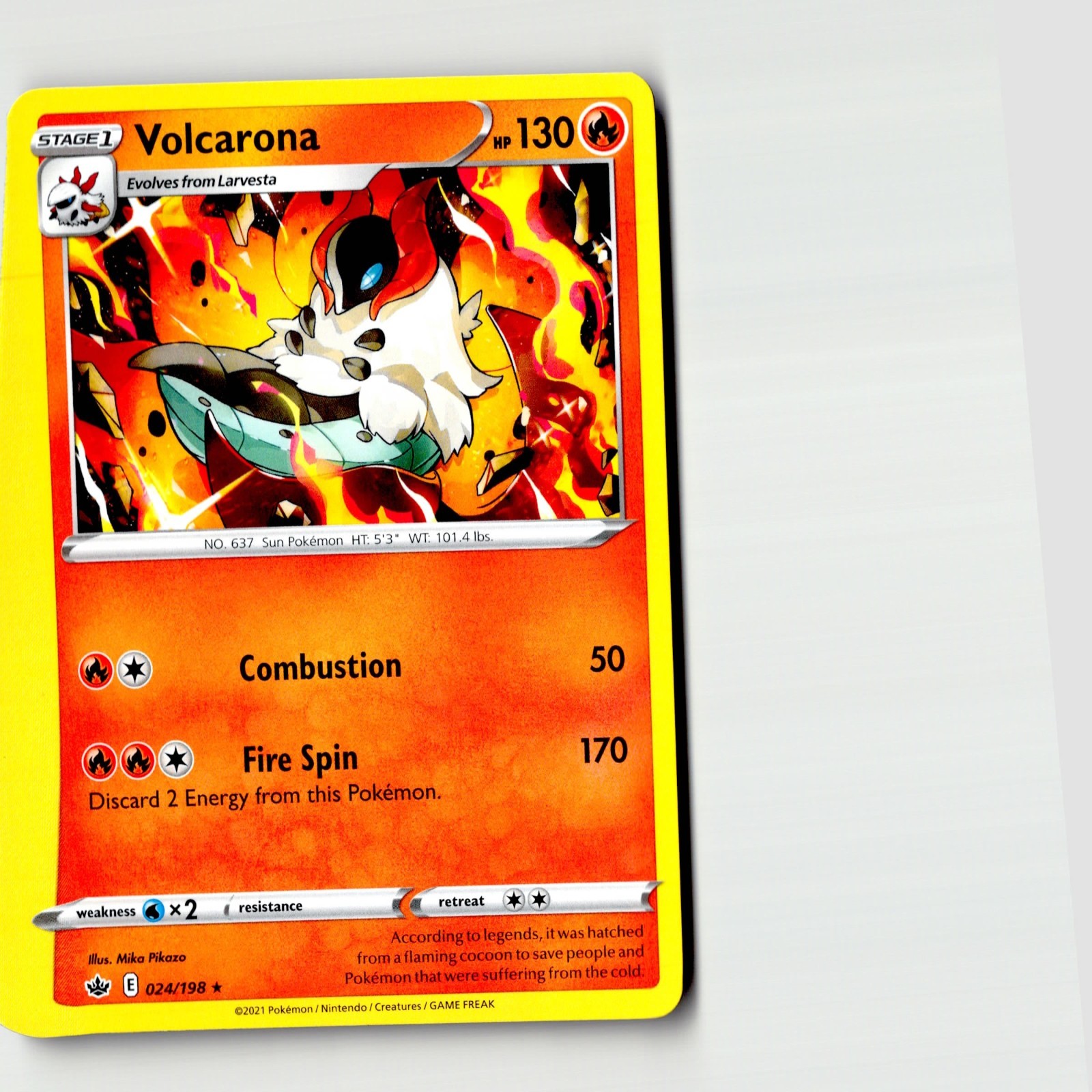Volcarona Rare SWSH06: Chilling Reign 024/198 LP Pokemon Trading Card