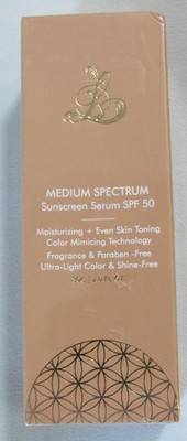 Medium Spectrum Sunscreen Serum SPF 50 30g Tinted Face Moisturizer New