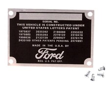 New Patent Data Plate 1948-52 Ford Pickup 1949-50 Ford Car 7c-18650