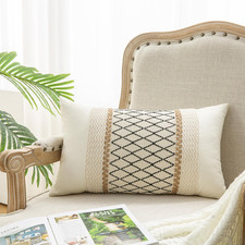 Lumbar Throw Pillow Covers 12 X 20Inch/30X50Cm 1PC for Living Room, Cotton  Lin