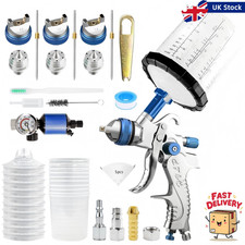 H2008 Spray Gun Paint Gun Kit HVLP Gravity Feed Air 1.3mm 1.7mm 2mm 3 Nozzles