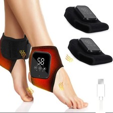 2pk Electric Foot Ankle Massager Heating Vibration Hot Compression Pain Relief