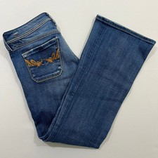 Diesel Lowky B.C. Bootcut Jeans Low Rise Embroidered Blue Womens Size 27 Fits 30