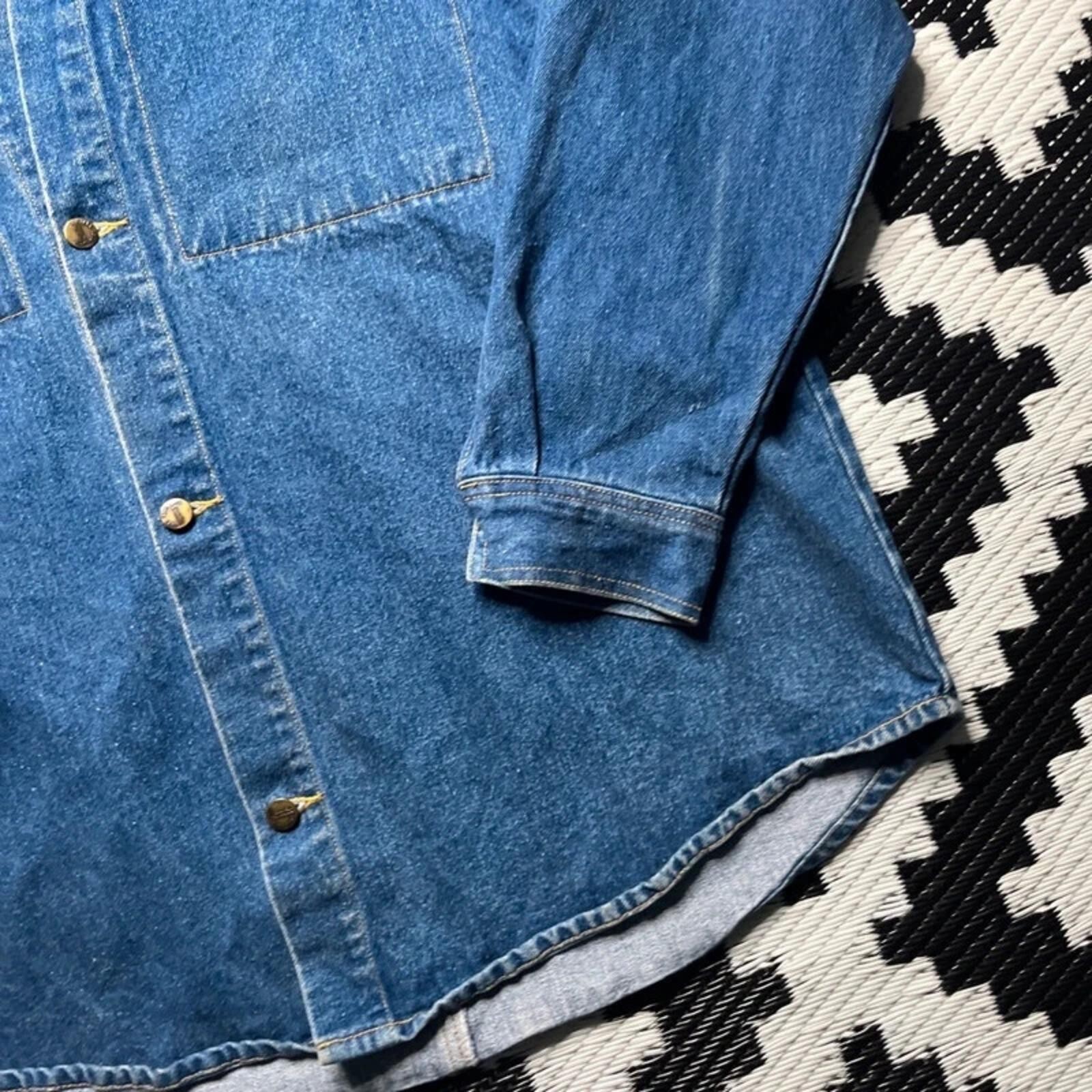 Vintage 90’s Karl Kani Men’s Blue Denim Shacket | XL image 3