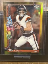2025 Topps Chrome Football Future Stars Bo Nix Yellow Refractor /275