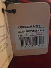 Agent Provocateur EADEN Suspender Sz 3 NWT Black $215 VERY RARE! 