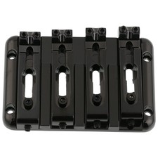 Deluxe 4-String Electric Bass Bridge with Adjustable Saddles BB204 Black