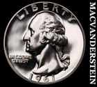 1961 Silver Washington Quarter - Choice Gem Proof  Lustrous  #K1754