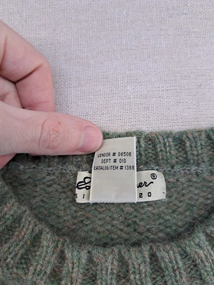 Suéter De Colección Eddie Bauer Para Mujer XL Alto Verde Lana Copo de Nieve Invierno Navidad Foto 4 de 4