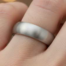 Classic Domed Tungsten Carbide 6mm Men s Wedding Band Brushed Comfort Fit Ring