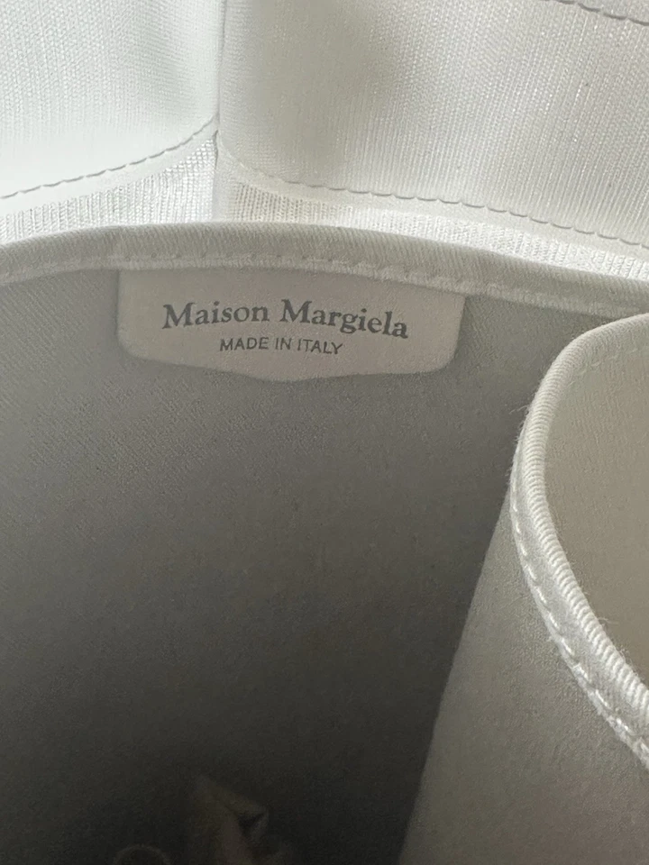 MAISON MARIELA Cabas большой $1835 белый нейлон сумка для покупок новый и подлинный - Изображение 4 из 4